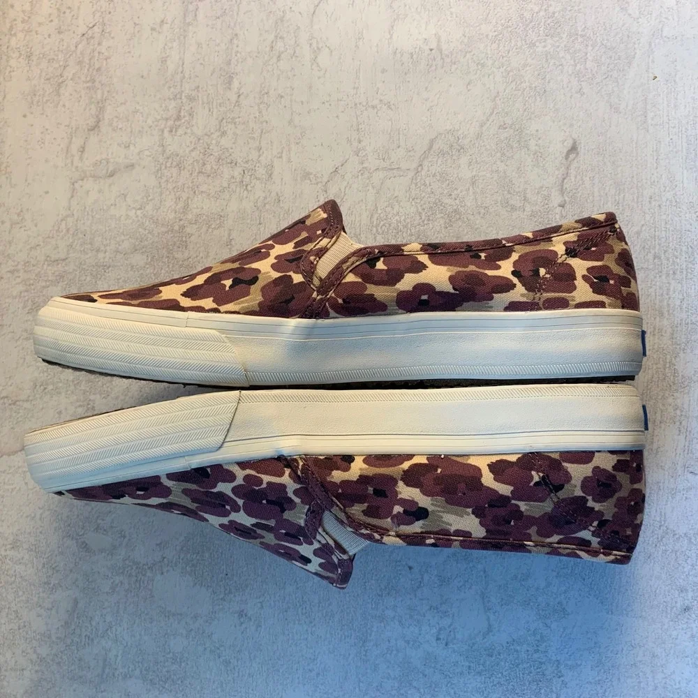 Keds x‎ Elizabeth and James Purple Floral Print Slip On Sneakers Shoes